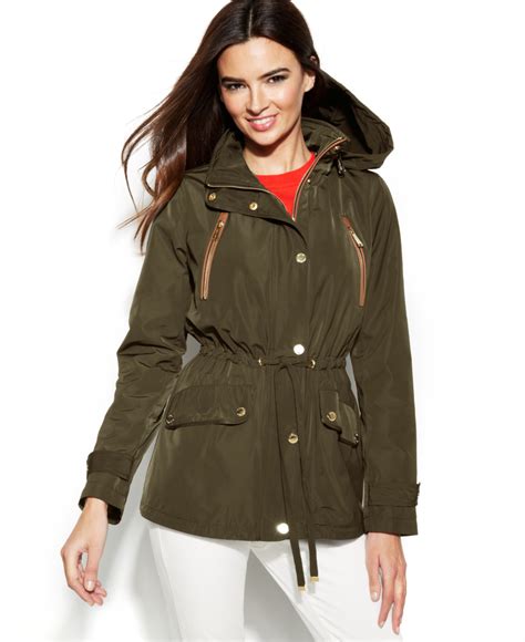 michael kors rain jacket with hood|michael kors anorak rain jacket.